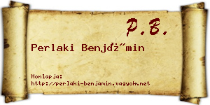 Perlaki Benjámin névjegykártya